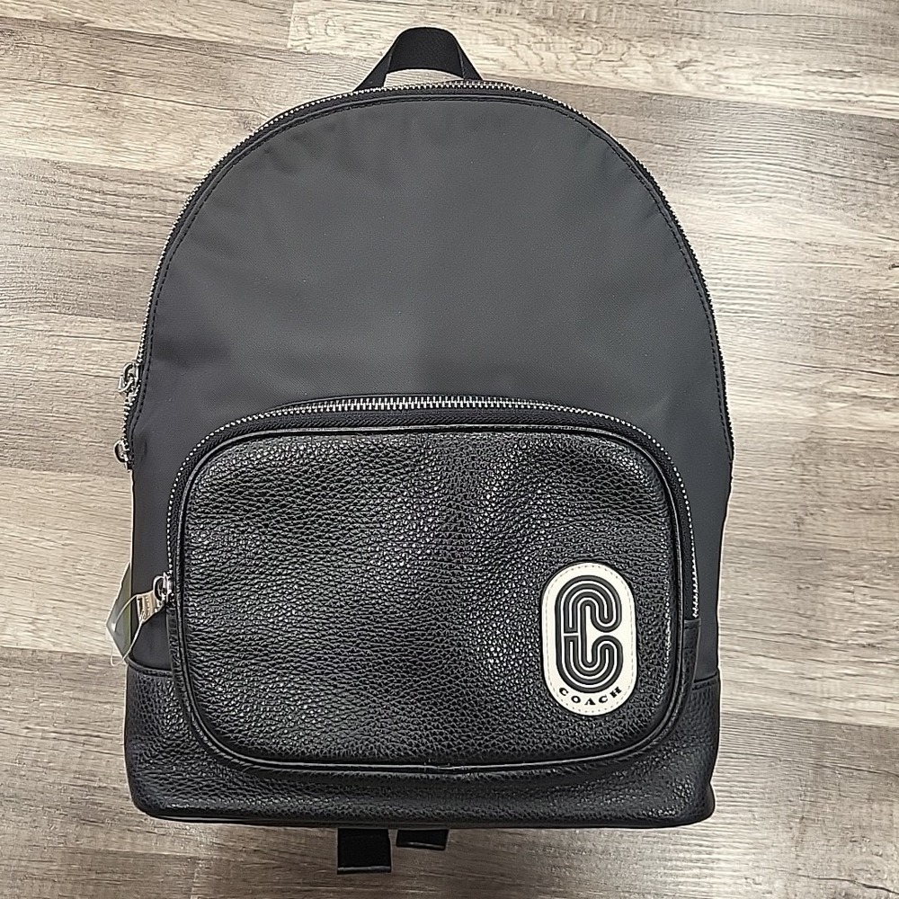 Coach Court Backpack, Canvas/Leather, Black